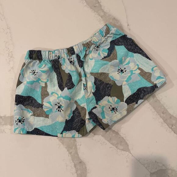 Patagonia Barley Baggies Print Shorts Womens Medium Blue Hibiscus FieldTurquoise - Picture 7 of 8